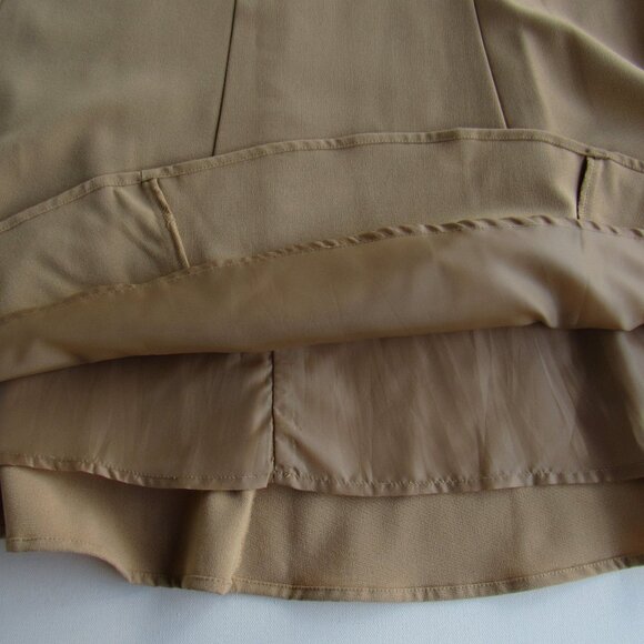 Intriguing Threads Women's Tan Midi A-Line Flowy Skirt With Belt Size 12 - Picture 3 of 6